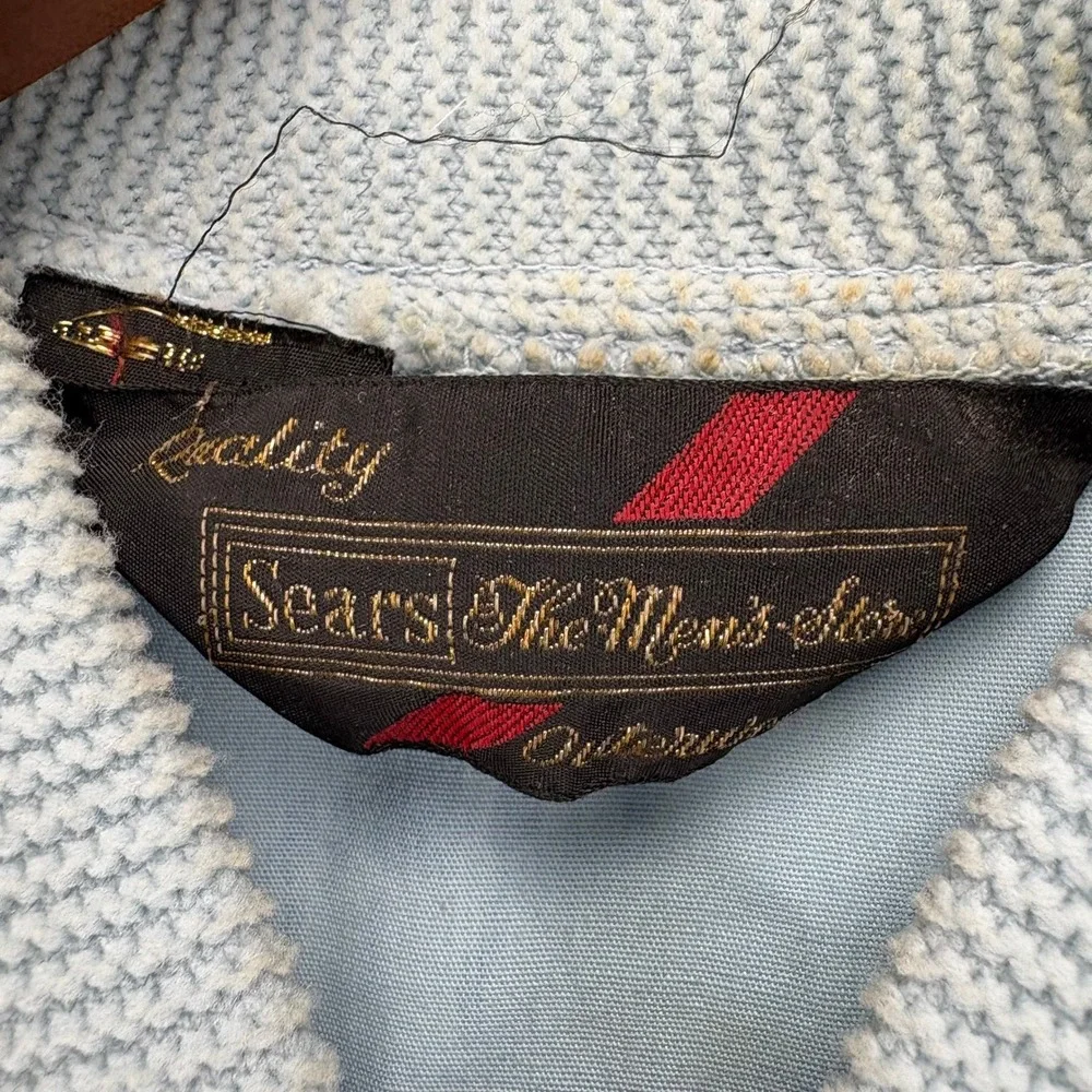 Vintage Sears The Mens Store‎ Bomber Jacket Mens Light Blue Outerwear